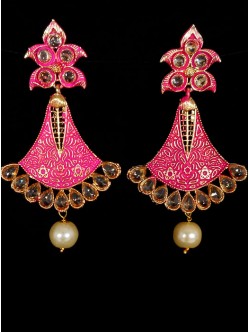 Reverse Ad Earrings With Meenakari Work